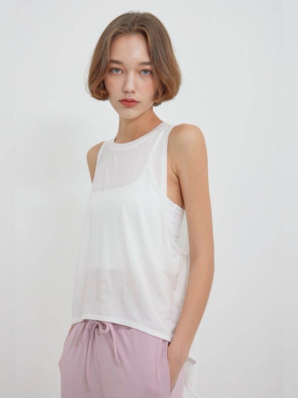 118.  SLEEVELESS CUTOUT BACK TANK